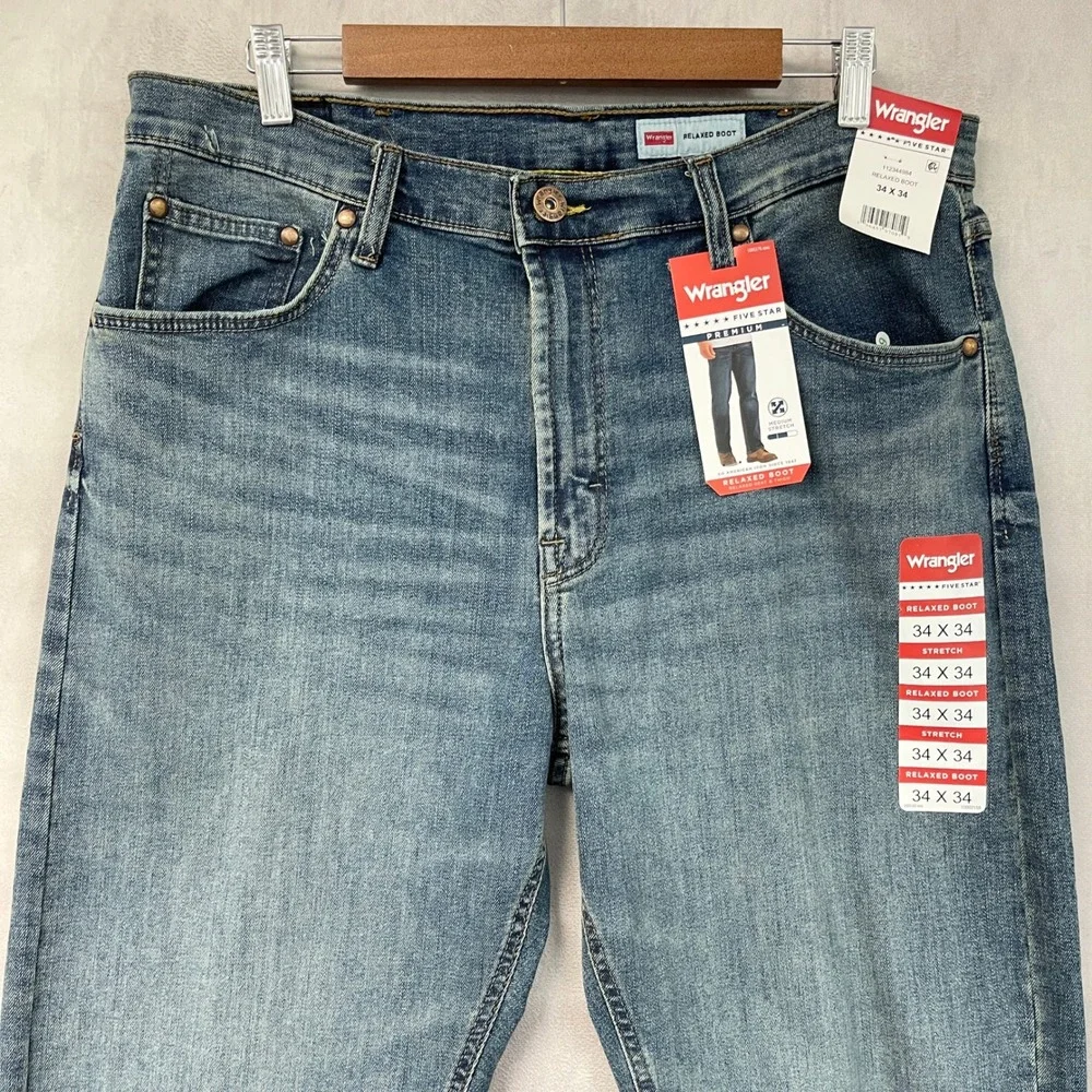 Wrangler Mens Relaxed Bootcut Jeans Size 34x34 Stretch Workwear Western Heritage